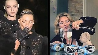 Video: Kate Moss Smokes on the Runway at Paris Fashion Week