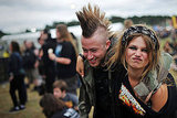 A heavy-metal-loving couple enjoyed the music at the four-day Bloodstock festival in Walton-on-Trent, UK.
