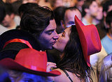 Fans kissed in the audience while attending Coachella in Indio, CA.
