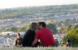 A twosome shared a romantic moment at the Glastonbury festival.
