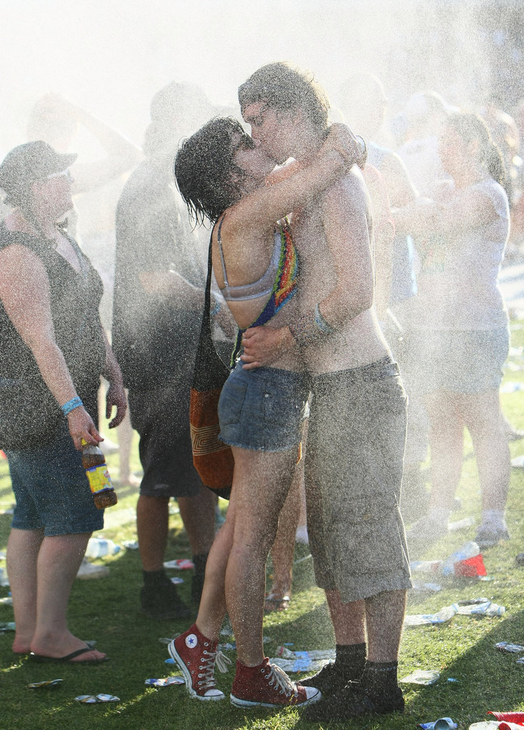 A couple got kissy at the Big Day Out Festival in Sydney, Australia.
