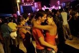 A pair got romantic at the Festival del Cine Pobre in Gibara, Cuba.
