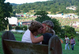 This pair went in for the smooch at the Big Chill Festival near Ledbury, Herefordshire, England. 
