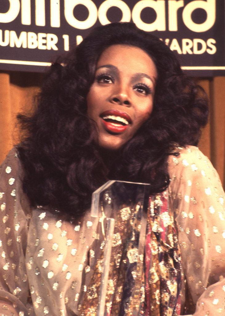 Donna Summer is totally '70s at the Billboard Music Awards in 1977.
