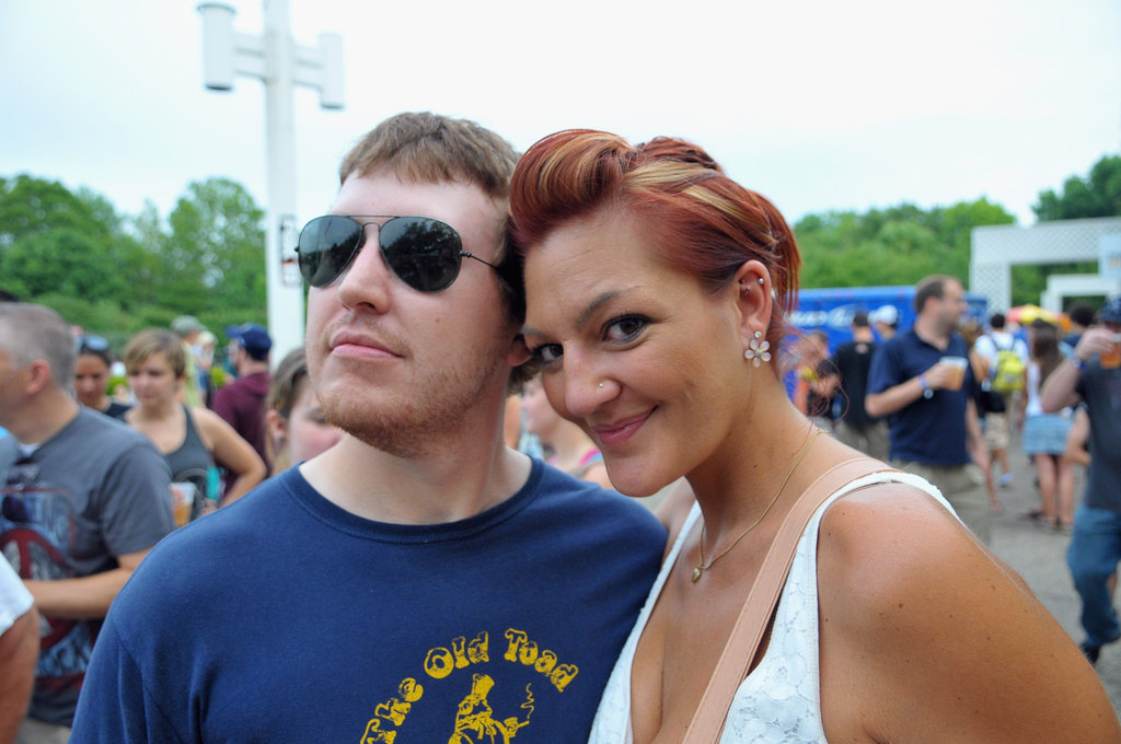 A twosome smiled at the Bunbury Music Festival at Yeatman's Cove Park in Cincinnati, OH.
