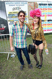 A wacky twosome posed at the Lovebox Festival at Victoria Park in London.
