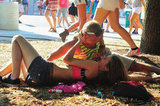 Two fans showed the love during Lollapalooza at Grant Park in Chicago.
