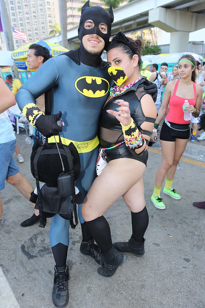 This couple donned Batman costumes for the Ultra Music Festival in Miami.
