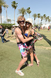 This cute Coachella twosome embraced at the Indio, CA, music festival.
