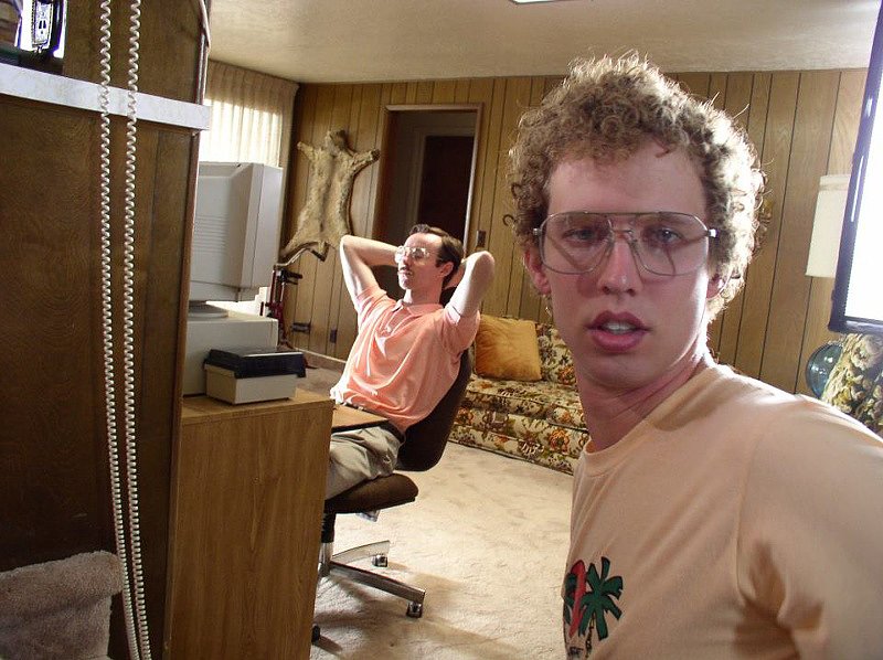 Napoleon Dynamite
It's not Napoleon who finds love online. It's his awesome brother, Kipp, who finds love online with LaFawnduh Lucas, who travels by bus to meet Kipp in person. 
Lesson Learned: Everyone can find love. And I mean everyone. 
