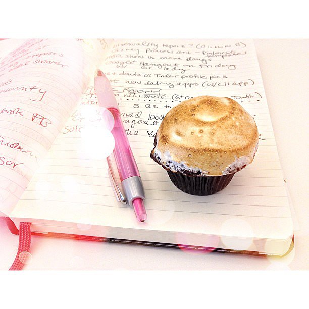 On the day's agenda: eat a mini s'mores cupcake from our sweet intern.
