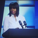 FLOTUS looking fabulous while thanking military families. 
