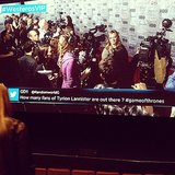 POPSUGAR video team on the Game of Thrones red carpet.
