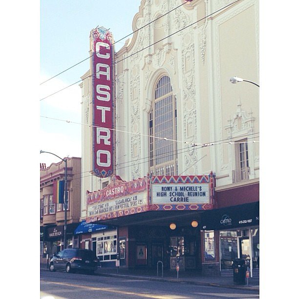 Romy and Michele's High School Reunion was playing at Castro theater. "I hope your babies look like monkeys!"
