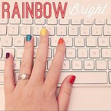 Rainbow nails for LGBT Pride month.
