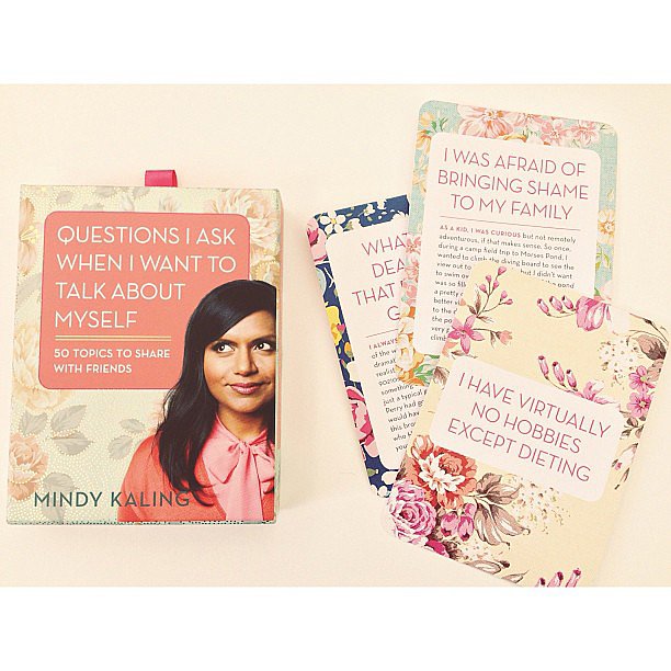 These are so cute! Mindy Kaling conversation starter cards.
