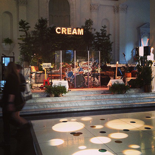 Dance floor empty so far — loving the greenery at The Cream.
