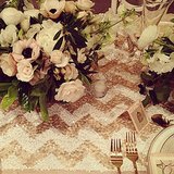 This chevron sequin table runner at the San Francisco Wedding Fair seriously made me want to do over my wedding.
