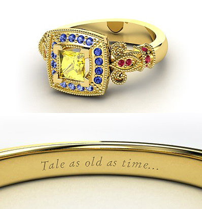 Sierra from Heck Yeah Disney Merch used Gemvara to create these Disney-princess-inspired rings — and they are spot-on, right down to the personalized engraving. You can buy Belle's ring here!
