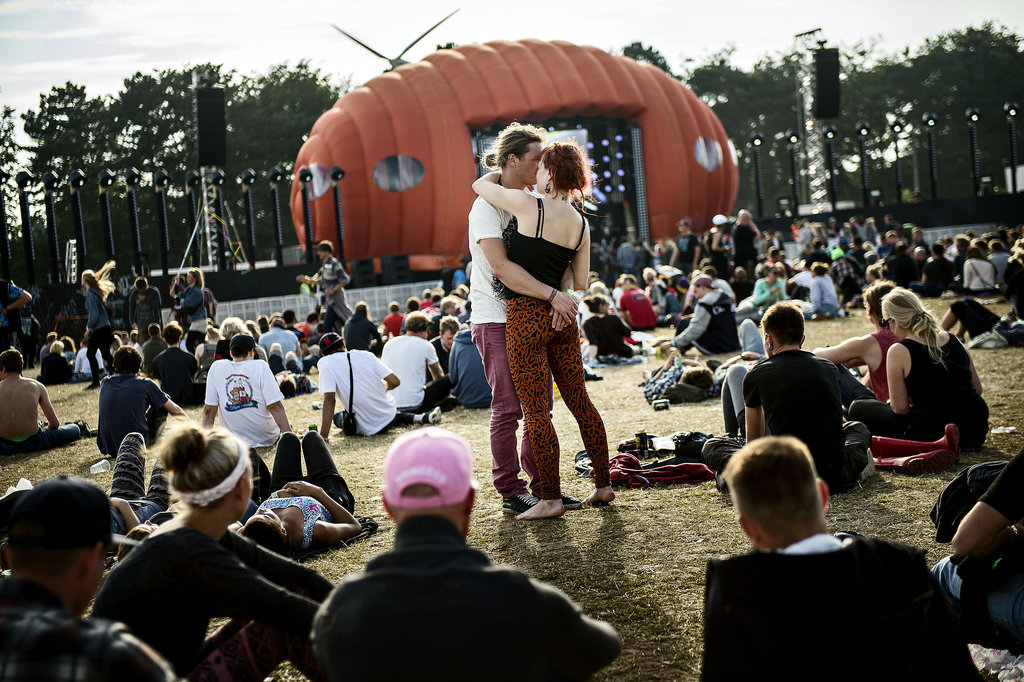 A couple danced at Roskilde Restival in Denmark.
