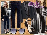 Style Stealer: Emma Stone’s Stylish Stripes & Cropped Tuxedo Jacket