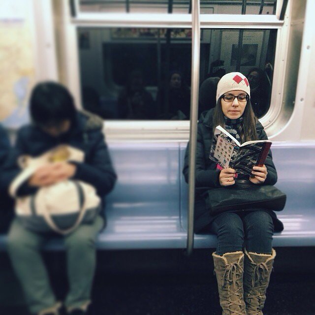 You won't give up your seat on the subway because you can't read if you're standing in a packed train.