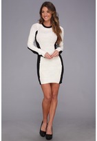 BCBGeneration - L/S Round Neck Sweater Dress (Whisper White) - Apparel