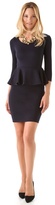 alice + olivia Amanda Long Sleeve Peplum Dress