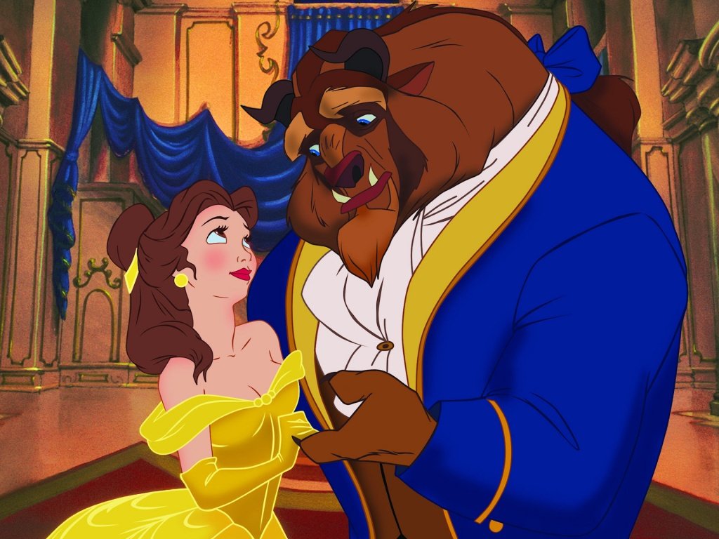 Belle and the Beast in Beauty and the Beast