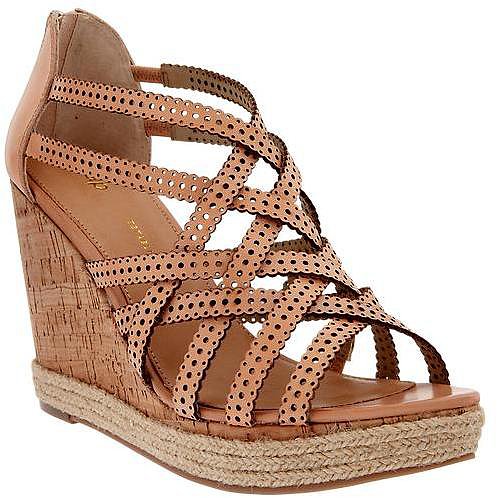 Perforated wedge sandals