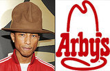 Pharrell Williams in a "Roast Beef" With Arby's Restaurant Over 2014 Grammys Hat