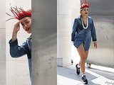 That’s A Lot Of Look: Rita Ora’s Red Headdress & Gym Socks