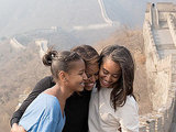 Michelle Obama and Her Daughters Visit the Great Wall of China